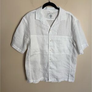 Reigning Champ White Linen Spectator Shirt mens size Small